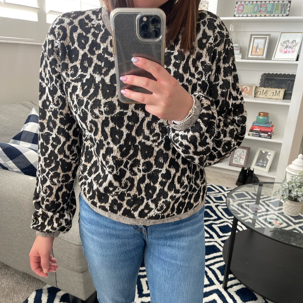 Zara cheetah print pullover